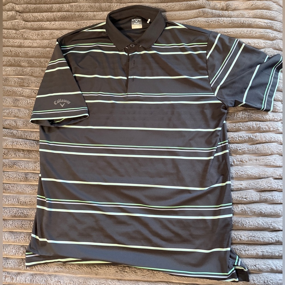 Callaway Men's Black Striped Polo Shirt